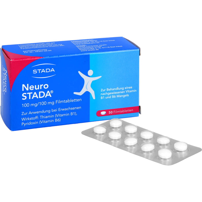 STADA Neuro Filmtabletten bei nachgewiesenem Vitamin B1 und B6 Mangel, 50 St. Tabletten