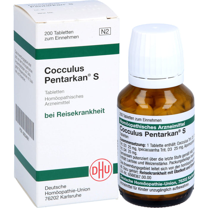 DHU Cocculus Pentarkan S Tabletten bei Reisekrankheit, 200 pc Tablettes