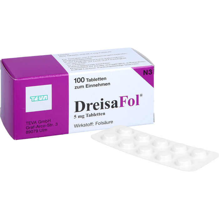 DreisaFol Tabletten bei Folsäuremangelzuständen, 100 St. Tabletten