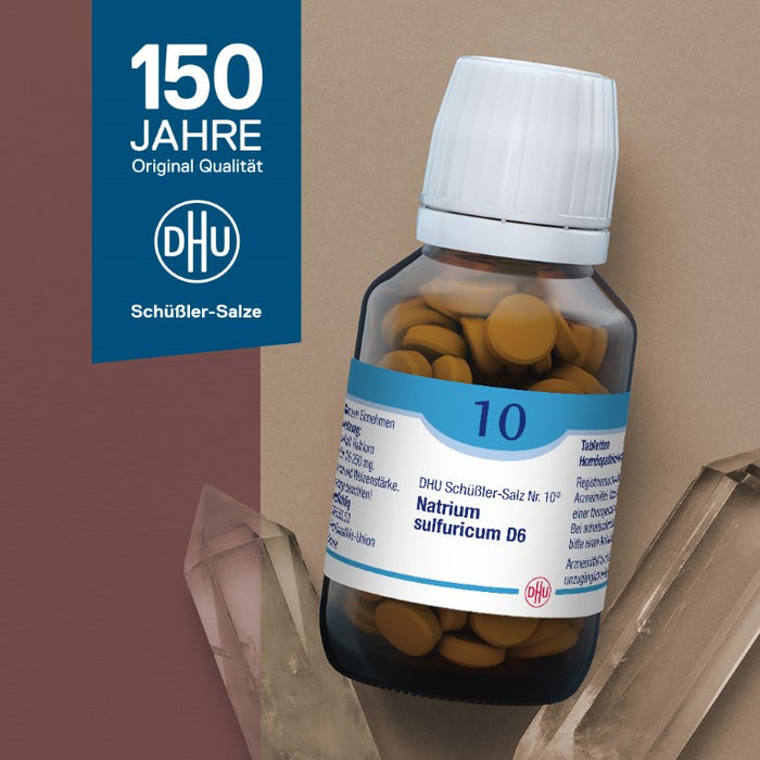 DHU Schüßler-Salz Nr. 10 Natrium sulfuricum D6 – Das Mineralsalz der inneren Reinigung – das Original – umweltfreundlich im Arzneiglas, 80 St. Tabletten