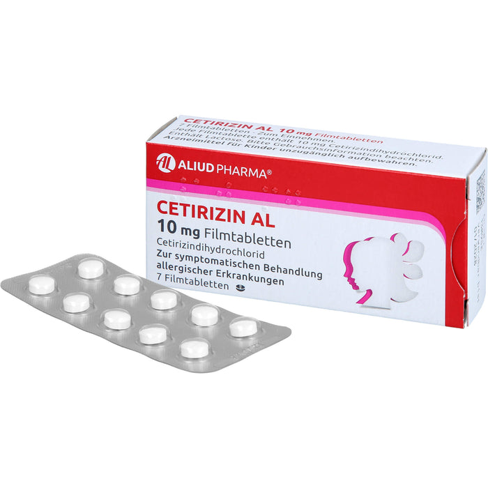 CETIRIZIN AL 10 mg Filmtabletten bei allergischen Erkrankungen, 7 pc Tablettes