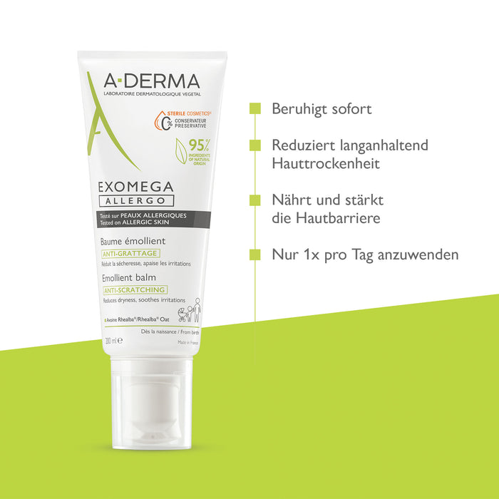 A-DERMA EXOMEGA ALLERGO Balsam rückfettend, 200 ml Balsam