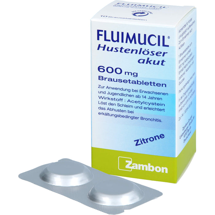 FLUIMUCIL Hustenlöser akut 600 mg Brausetabletten, 10 pcs. Tablets