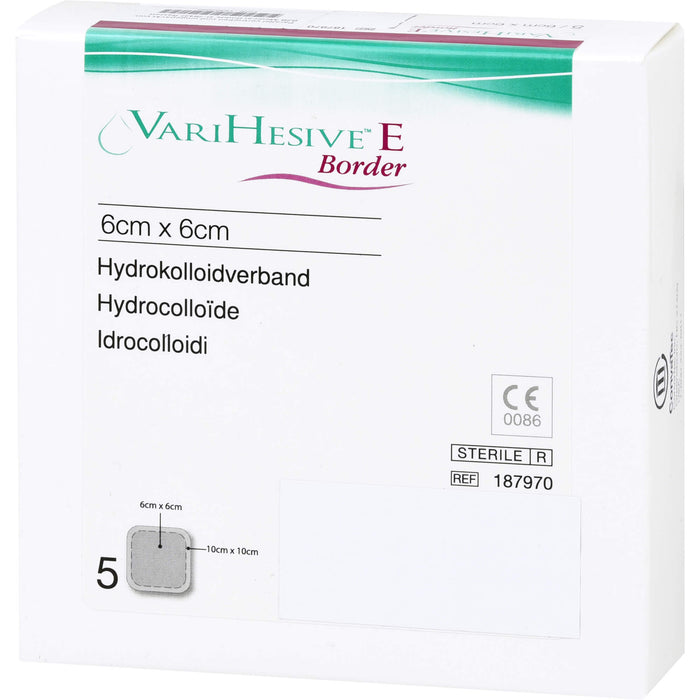 VARIHESIVE E Border 6 cm X 6 cm Hydrokolloidverband, 5 pc Compresses