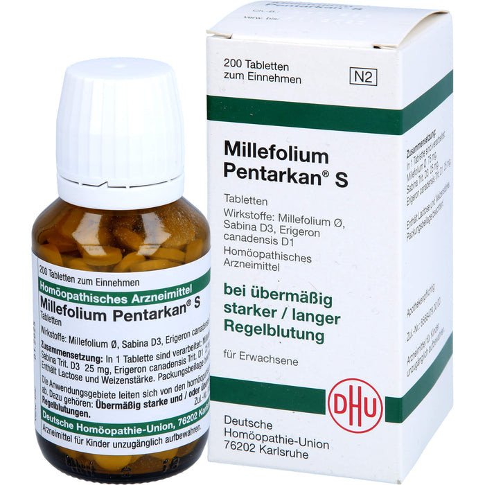 DHU Millefolium Pentarkan S Tabletten bei übermäßig starker / langer Regelblutung, 200 pcs. Tablets