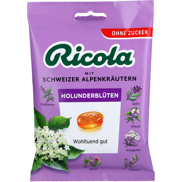 Ricola Holunderblüten Schweizer Kräuterbonbon ohne Zucker, 75 g Candies