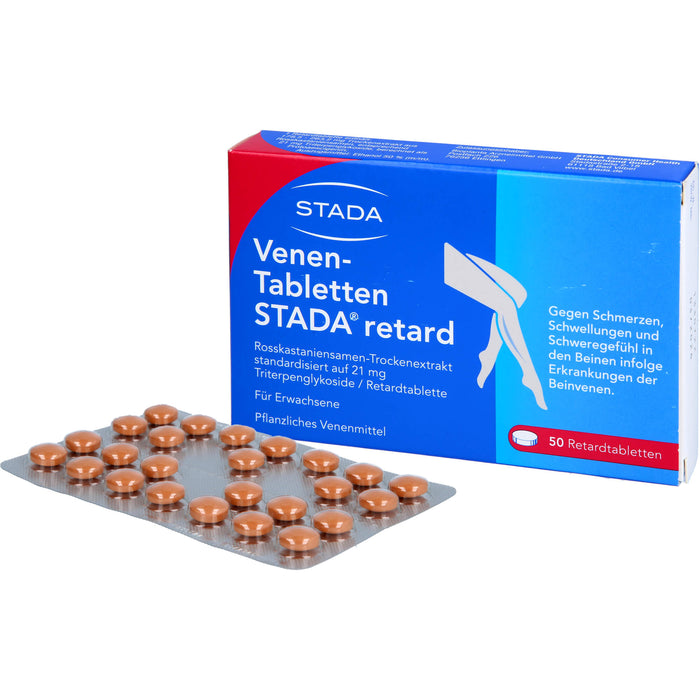 STADA Venen-Tabletten retard gegen Schmerzen, Schwellungen und Schweregefühl in den Beinen, 50 pc Tablettes