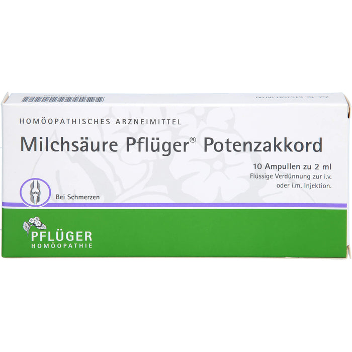 Milchsäure Pflüger Potenzakkord flüssige Verdünnung, 10 pc Ampoules