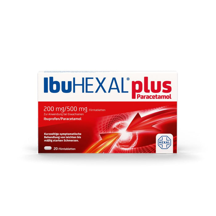 IbuHEXAL plus Paracetamol Filmtabletten bei leichten bis mäßig starken Schmerzen, 20 pcs. Tablets