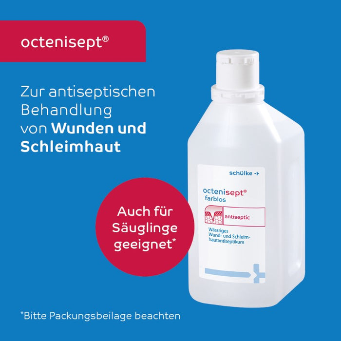 octenisept - wässriges Wund- und Schleimhautantiseptikum mit guter Verträglichkeit, schmerzfreier Anwendung und schneller Wirkung, 1000 ml Lösung