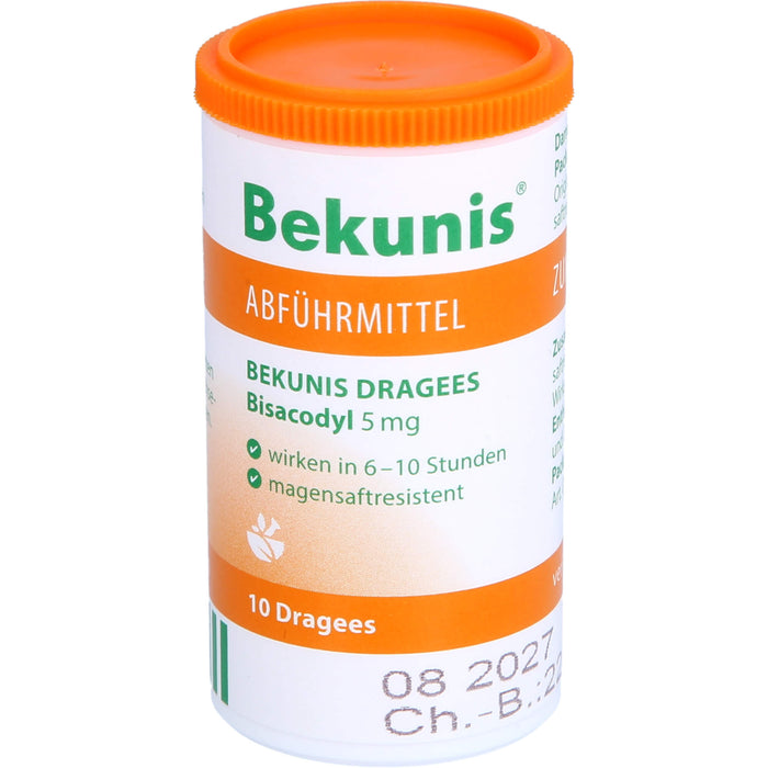 Bekunis Dragees Bisacodyl 5 mg Abführmittel, 10 pc Tablettes