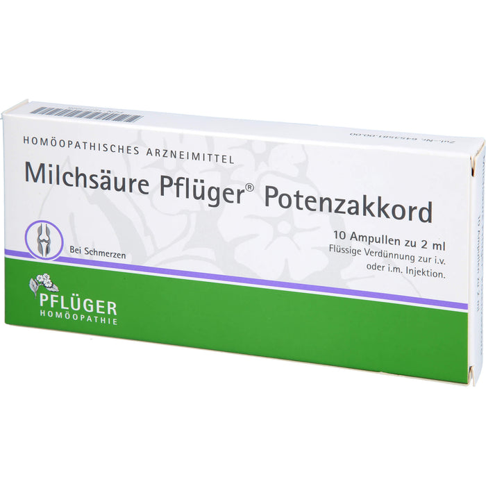 Milchsäure Pflüger Potenzakkord flüssige Verdünnung, 10 pc Ampoules