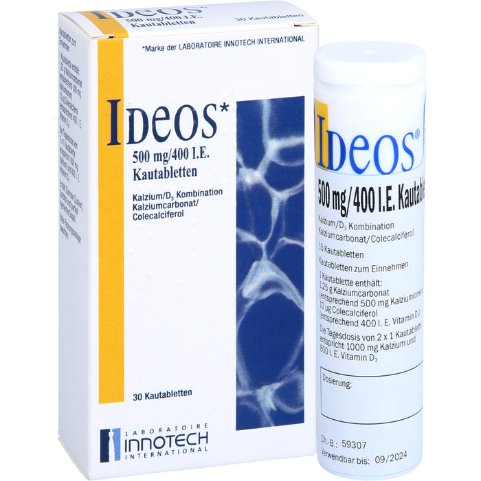 Ideos 500mg/400 I.E. Emra Kautabletten, 30 St KTA