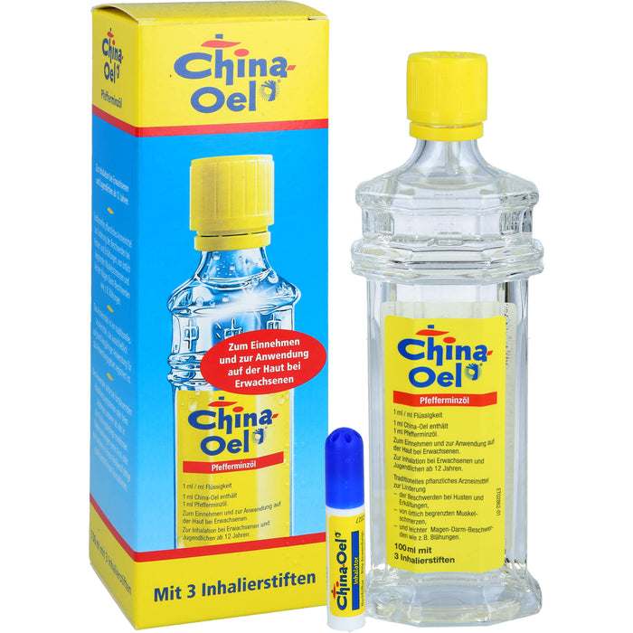 China-Oel mit 3 Inhalatoren Pfefferminzöl, 100 ml Huile éthérique