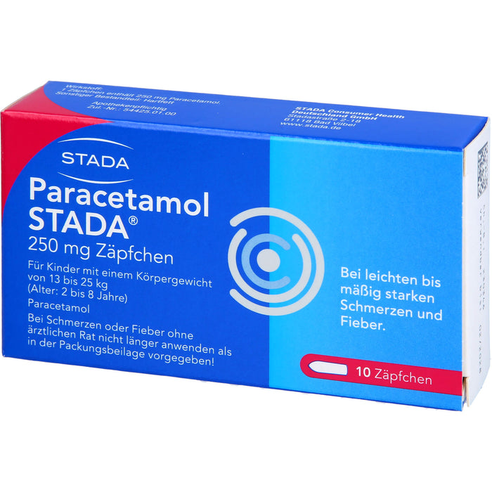 Paracetamol STADA 250 mg Zäpfchen, 10 pc Suppositoires