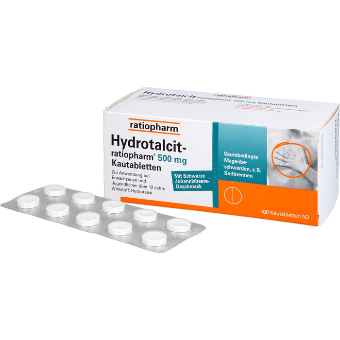 Hydrotalcit-ratiopharm 500 mg Kautabletten, 100 pcs. Tablets