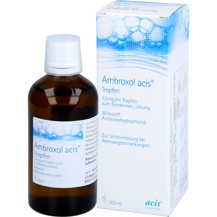 Ambroxol acis Tropfen 7,5 mg / ml zur Schleimlösung bei Atemwegserkrankungen, 100 ml Solution