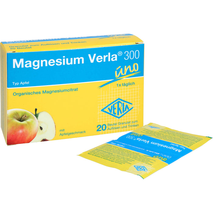 Magnesium Verla 300 uno Typ Apfel Granulat, 20 St. Beutel