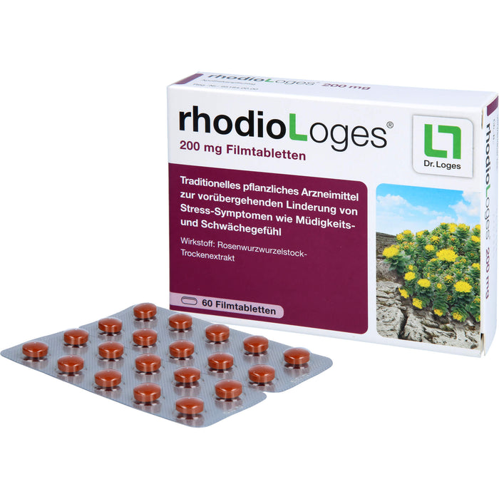 rhodioLoges 200 mg Filmtabletten zur vorübergehenden Linderung von Stress-Symptomen, 60 pcs. Tablets