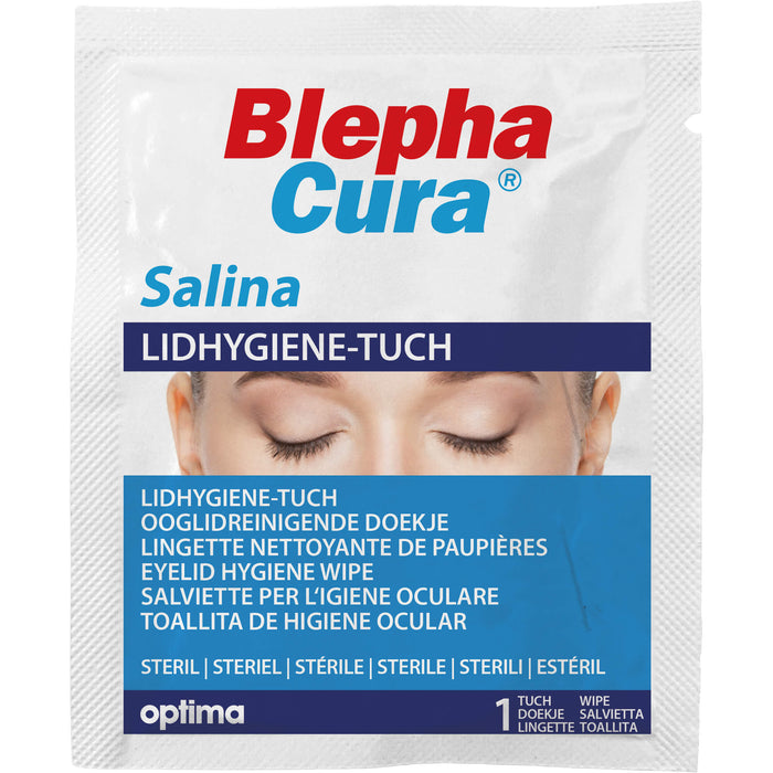 BlephaCura SALINA Lidhygiene-Tücher, sterile vorbefeuchtete Einmaltücher zur Reinigung der Augenlider, 20 pcs. Cloths