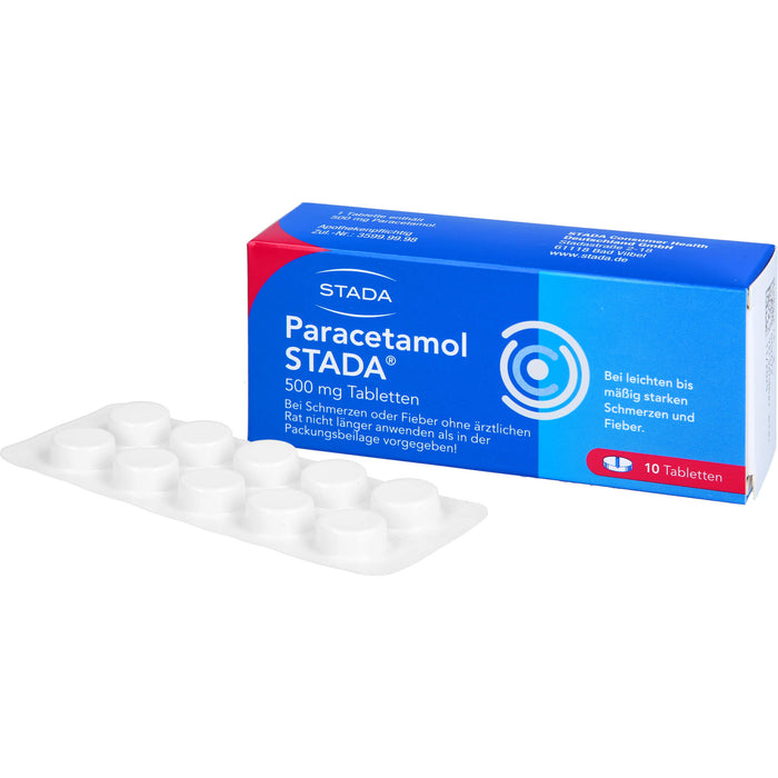 Paracetamol STADA Tabletten bei Schmerzen und Fieber, 10 pc Tablettes