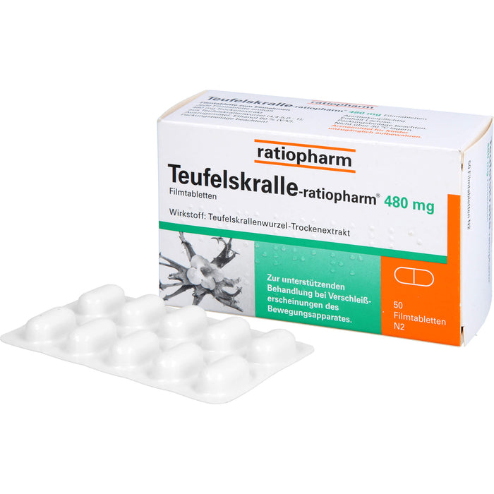 Teufelskralle-ratiopharm 480 mg Filmtabletten, 50 pc Tablettes