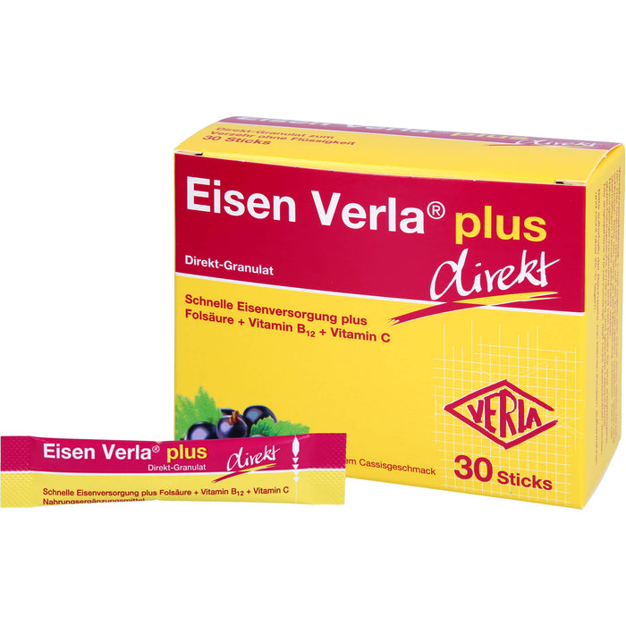 Eisen Verla plus Direkt-Granulat Sticks für gesunde Blutbildung, 30 pc Sachets