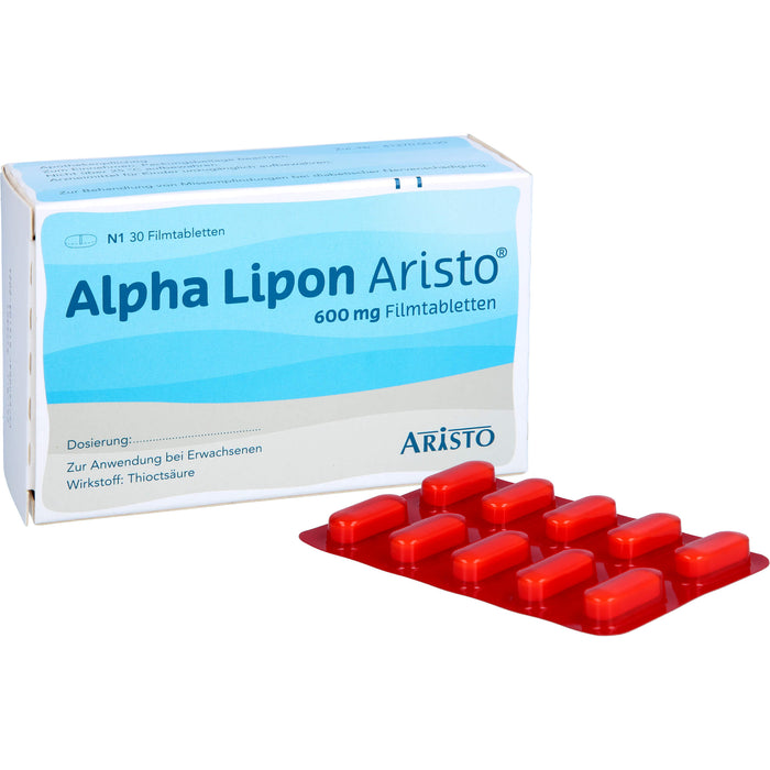 Aristo Alpha Lipon 600 mg Filmtabletten bei Missempfindungen bei Polyneuropathie, 30 pcs. Tablets