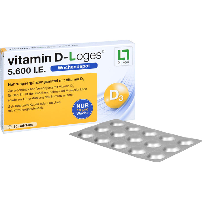 vitamin D-Loges 5.600 I.E. Gel-Tabs, 30 pcs. Tablets