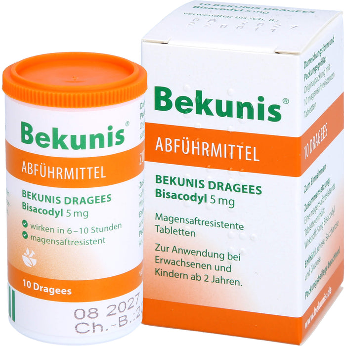 Bekunis Dragees Bisacodyl 5 mg Abführmittel, 10 pc Tablettes