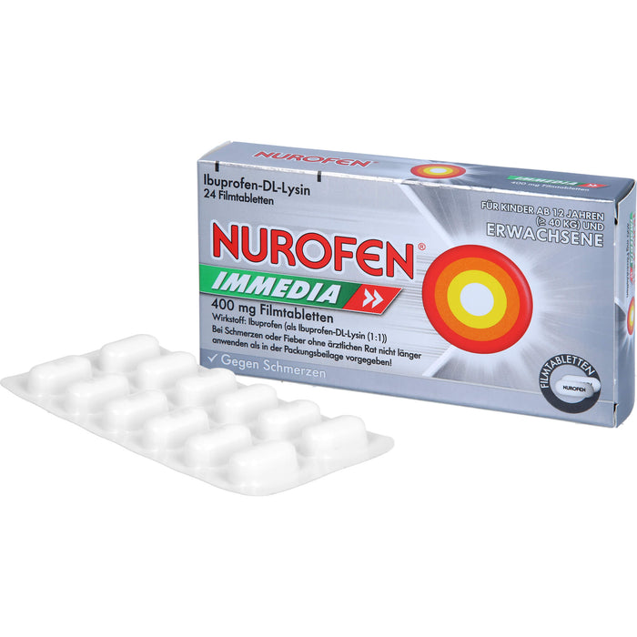 Nurofen Immedia 400 mg Filmtabletten bei Schmerzen, 24 pc Tablettes