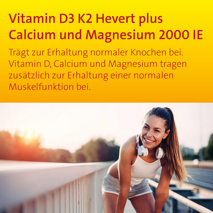 VITAMIN D3 K2 Hevert plus Ca Mg 2000 IE/2 Kapseln, 120 pc Capsules