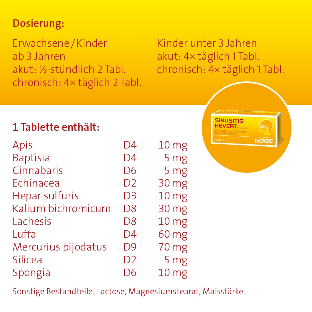 Sinusitis Hevert, 40 St. Tabletten