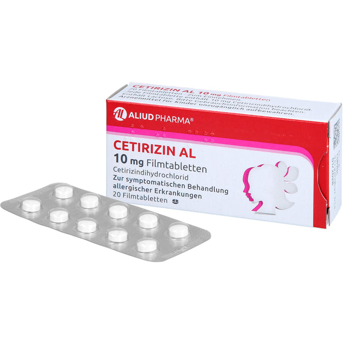 CETIRIZIN AL 10 mg Filmtabletten bei allergischen Erkrankungen, 20 pc Tablettes