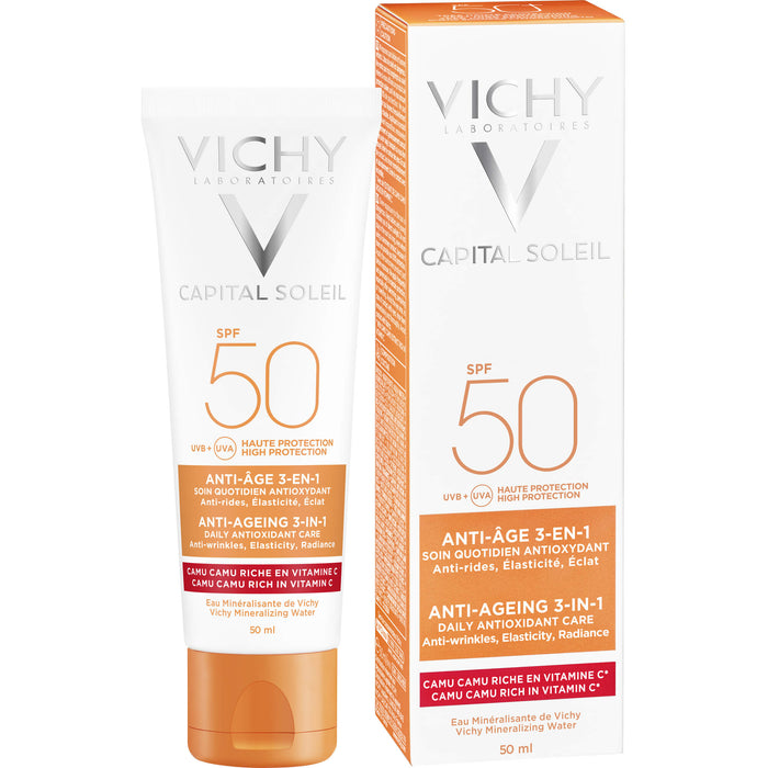 VICHY Idéal Soleil Capital LSF 50 3-in-1 Sonnenpflege, 50 ml Cream