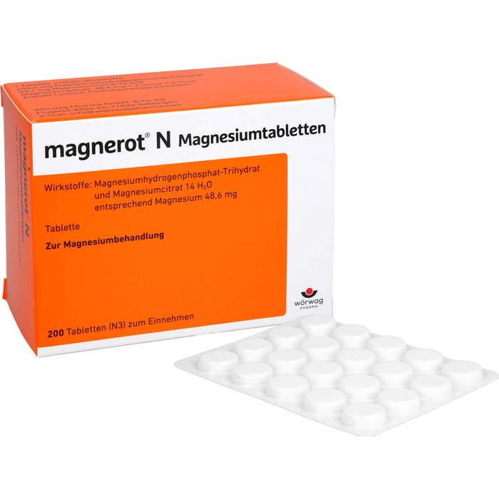 magnerot N Magnesiumtabletten zur Magnesiumbehandlung, 200 pcs. Tablets