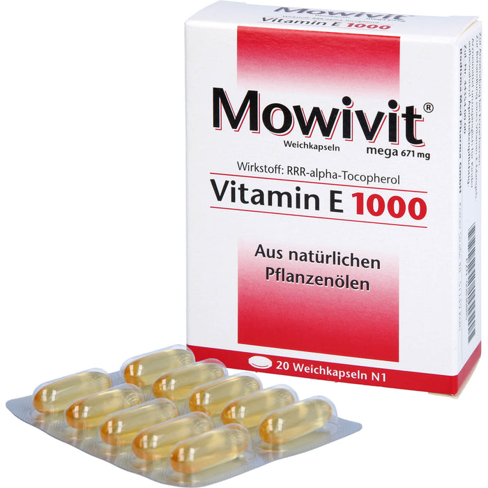 Mowivit Vitamin E 1000 Kapseln, 20 St KAP