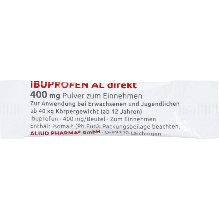 AL Ibuprofen direkt 400 mg Pulver bei Schmerzen und Fieber, 20 pc Poudre