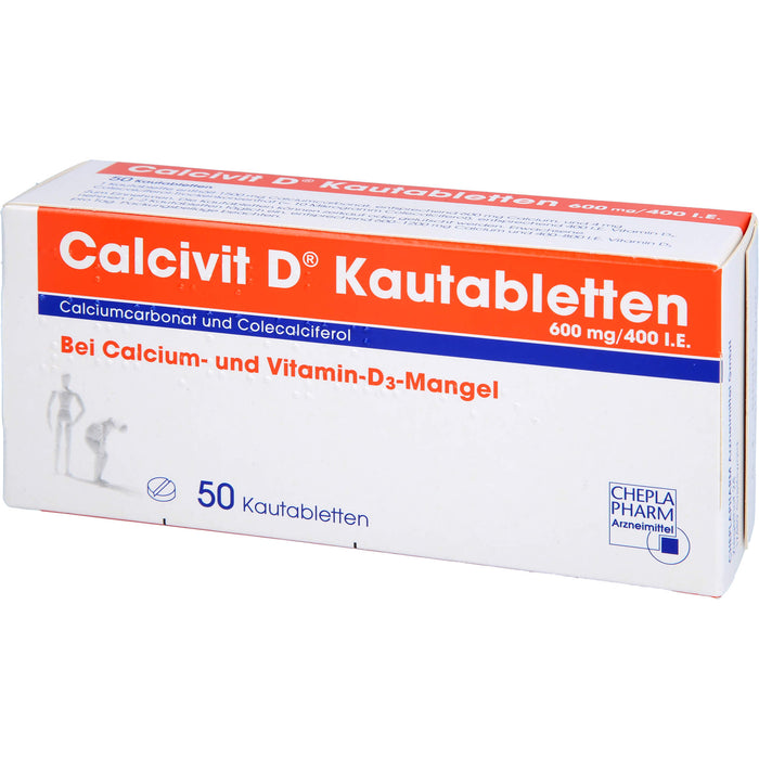 Calcivit D Kautabletten 600 mg/400 I.E., 50 pc Tablettes