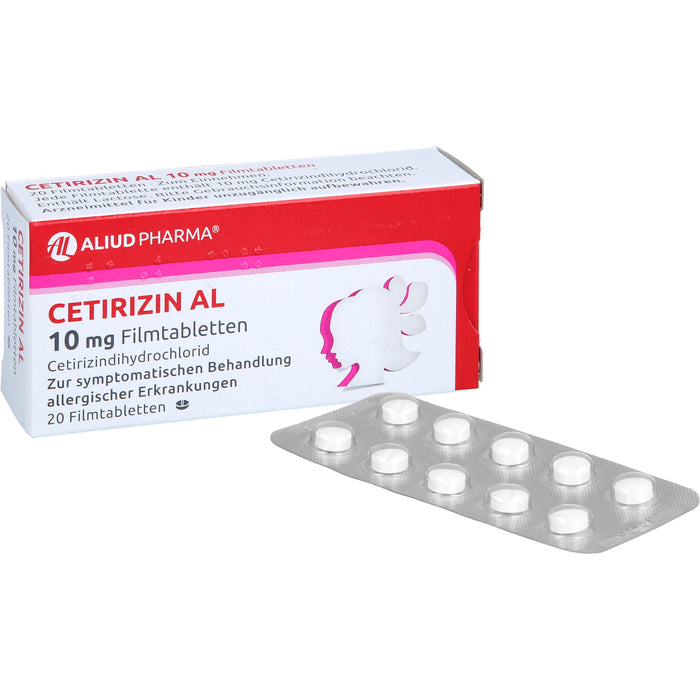 CETIRIZIN AL 10 mg Filmtabletten bei allergischen Erkrankungen, 20 pc Tablettes