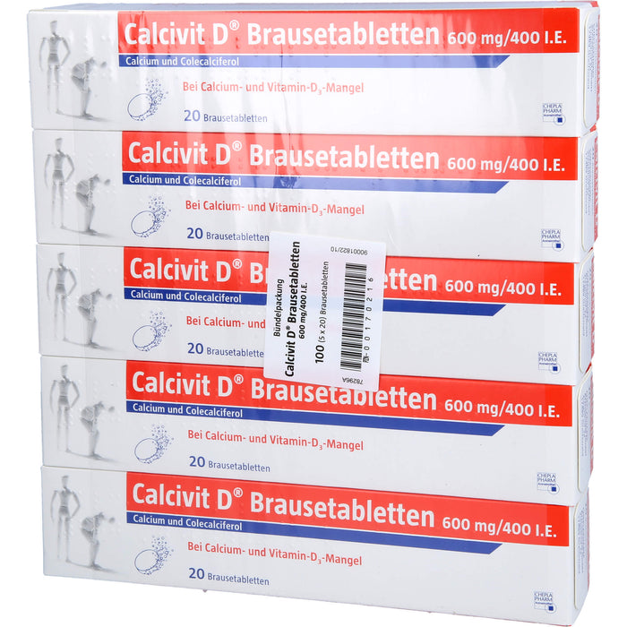 Calcivit D Brausetabletten 600 mg/400 I.E., 100 St. Tabletten