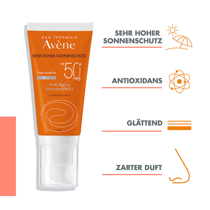 Avène SunSitive Anti-Aging Sonnenschutz SPF50+, 50 ml Lösung