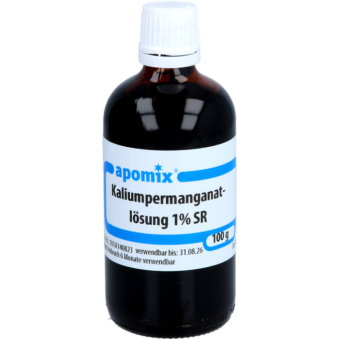 apomix Kaliumpermanganat Lösung 1% SR Antiseptikum für Umschläge und Bäder, 100 ml Solution