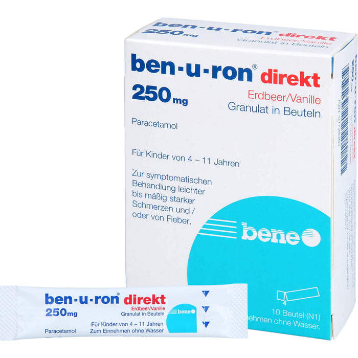 Ben-u-ron direkt Erdbeer/Vanille 250 mg Granulat, 10 pcs. Sachets