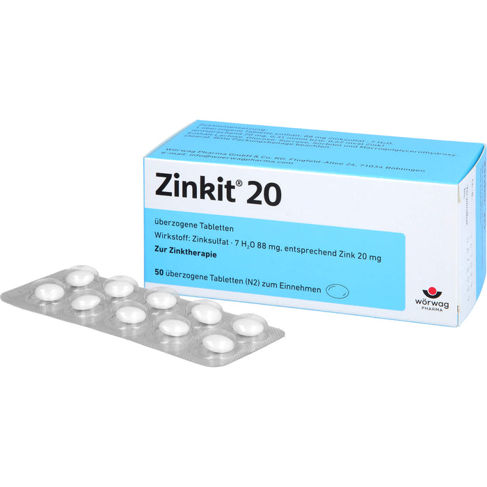 Zinkit 20, Überzogene Tabletten, 50 St UTA