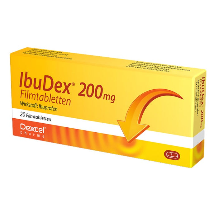 IbuDex 200 mg Filmtabletten bei Schmerzen und Fieber, 20 St. Tabletten