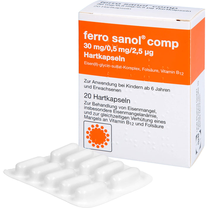 ferro sanol comp 30mg/0,5mg/2,5µg Hartkapseln, 20 St KMP