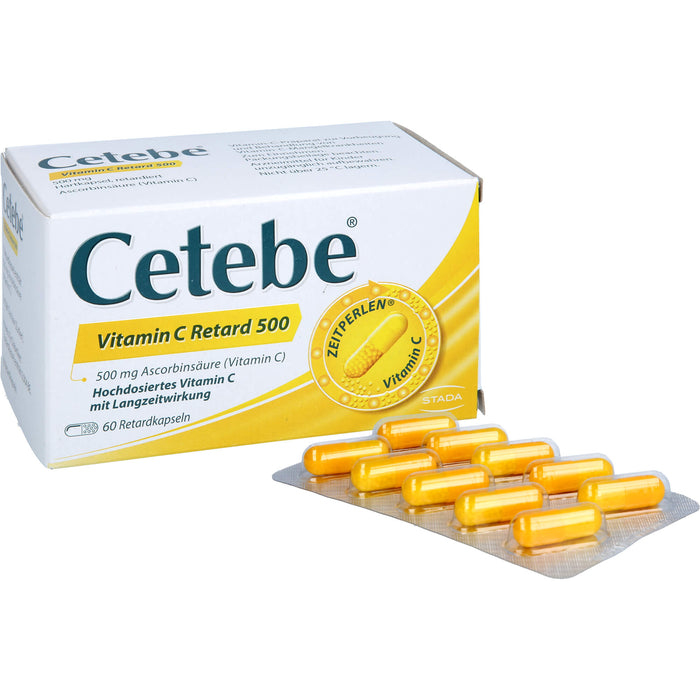 Cetebe Vitamin C Retard 500 Hartkapseln, 60 St. Kapseln