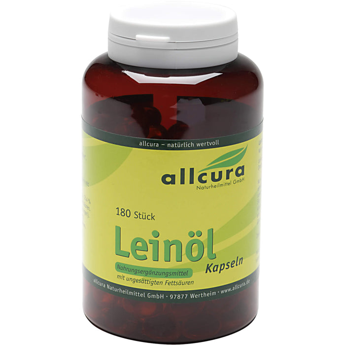 Allcura Leinöl Kapseln, 180 pc Capsules