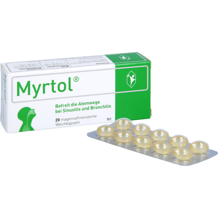 Myrtol, 120 mg, magensaftresistente Weichkapseln, 20 St. Kapseln